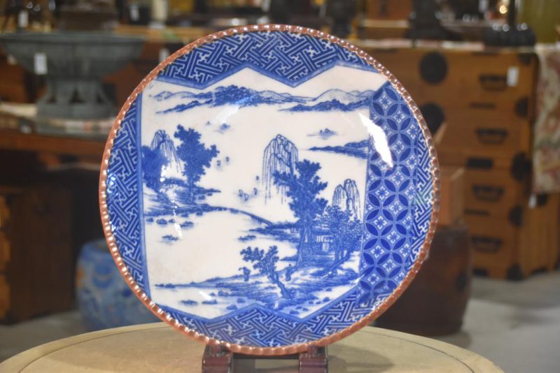 Japanese Blue and White Inban Plate Width:400mm