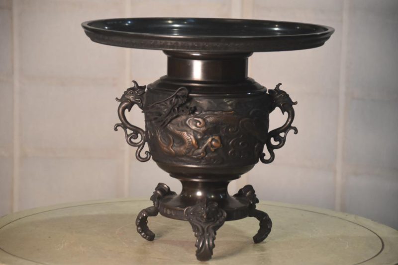 Bronze Dragon Usubata Vase Width:335mm