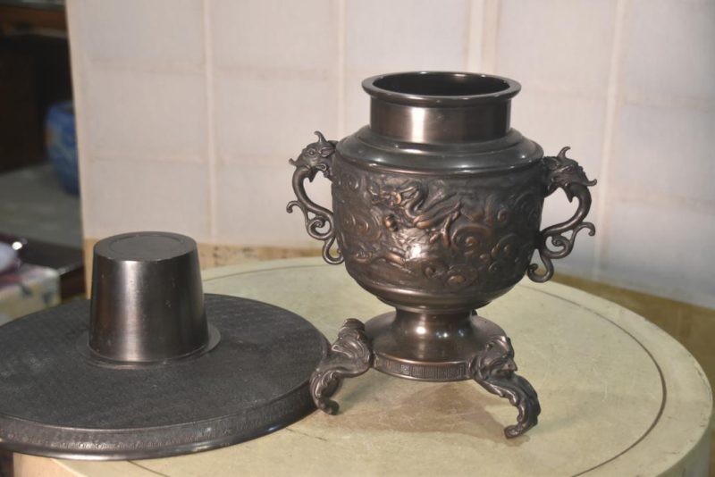 Bronze Dragon Usubata Vase Width:335mm - Image 6