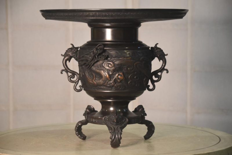Bronze Dragon Usubata Vase Width:335mm - Image 3