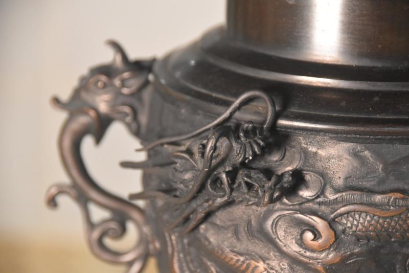 Bronze Dragon Usubata Vase Width:335mm - Image 2