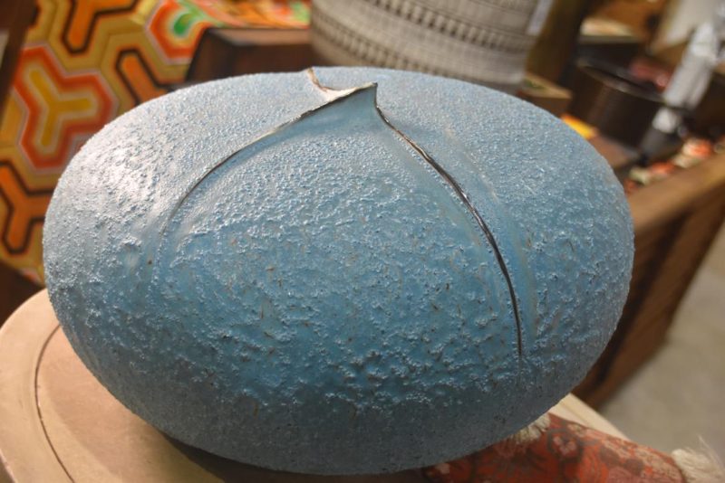Powder Blue Contemporary Japanese Pottery Vase Width:410mm - Image 4