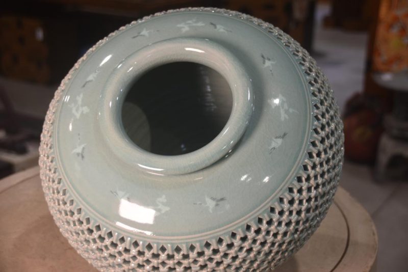 Korean Celadon Vase Width:330mm - Image 4