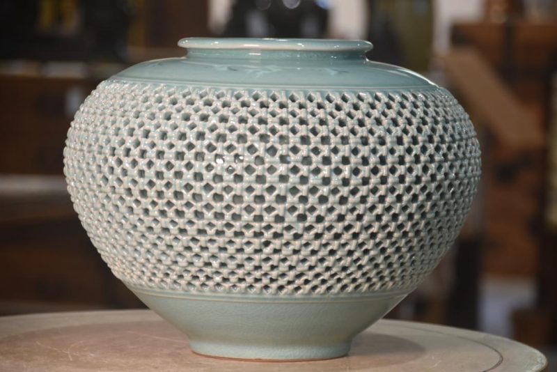 Korean Celadon Vase Width:330mm - Image 3