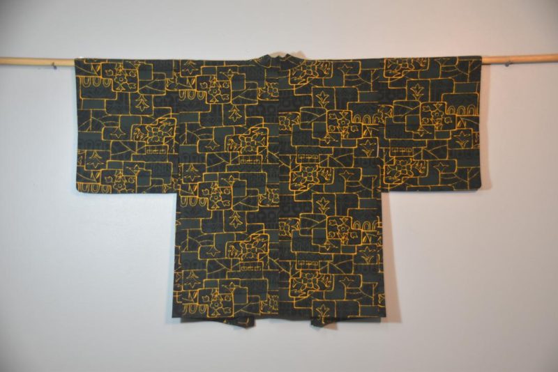 Deep Green Vintage Silk Haori Jacket