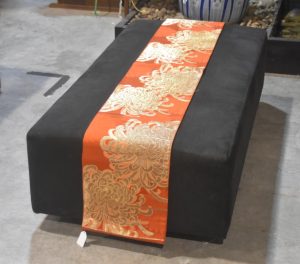 Orange Lacquered Thread Chrysanthemum Obi/Table Runner Width:4000mm