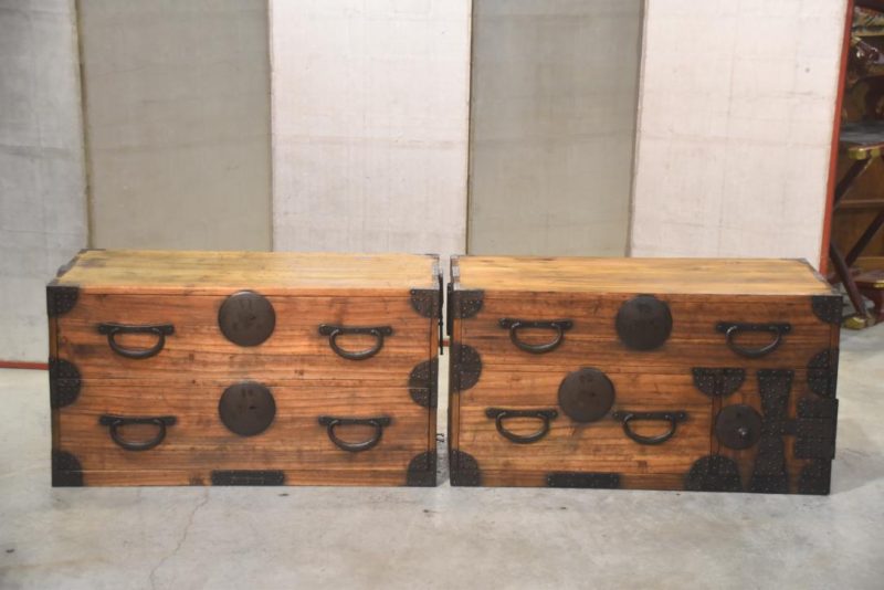 Antique 2 Section Clothing Chest Width:900mm - Image 8