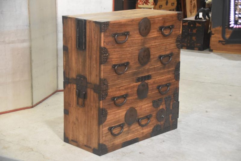 Antique 2 Section Clothing Chest Width:900mm - Image 7