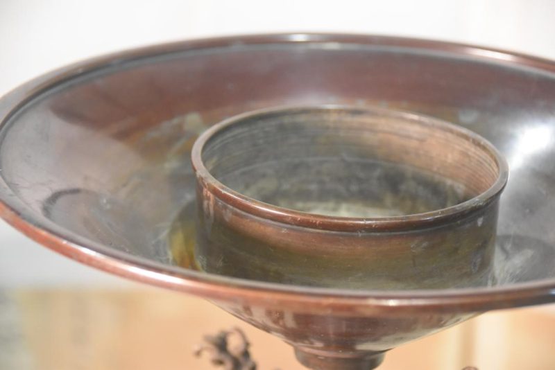 Japanese Wave Bronze Usabata Vase Width:275mm - Image 3