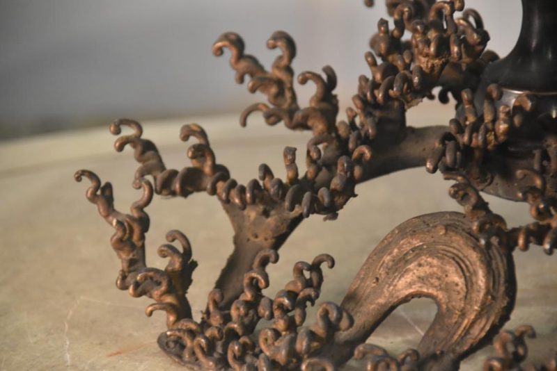 Japanese Wave Bronze Usabata Vase Width:275mm - Image 2