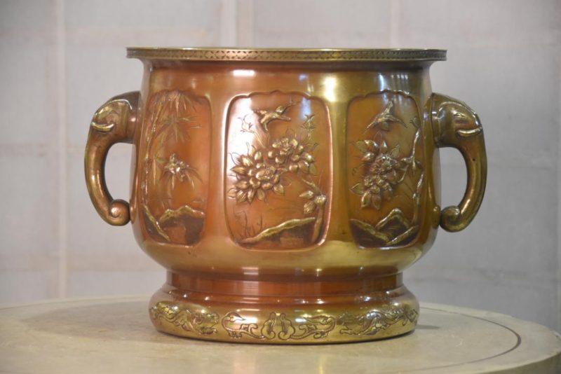 Japanese Bronze Hibachi UrnWidth:355mm - Image 4