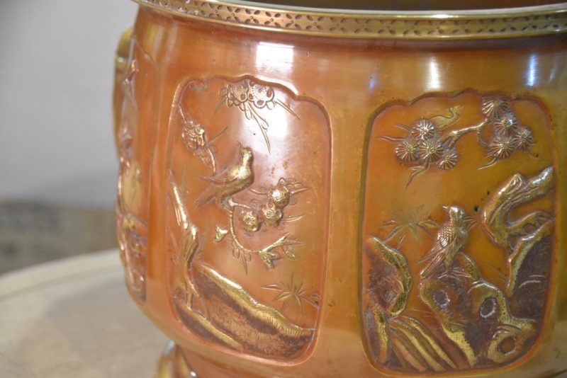Japanese Bronze Hibachi UrnWidth:355mm - Image 2