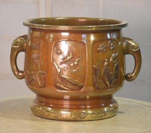 Japanese Bronze Hibachi UrnWidth:355mm