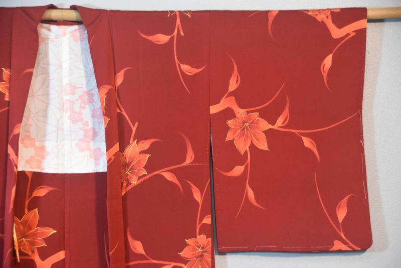 Crimson Vintage Silk Haori Jacket - Image 4