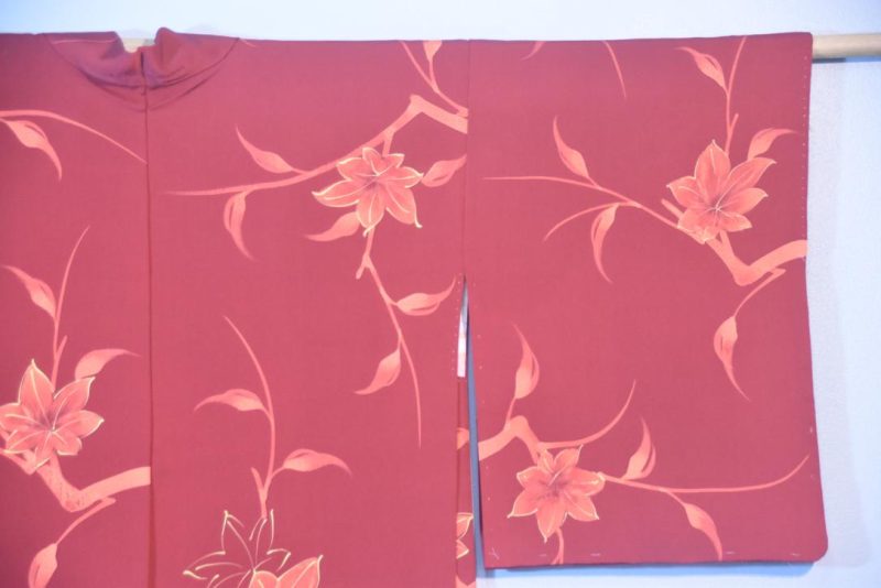 Crimson Vintage Silk Haori Jacket - Image 2