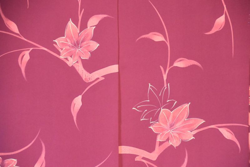 Crimson Vintage Silk Haori Jacket - Image 3