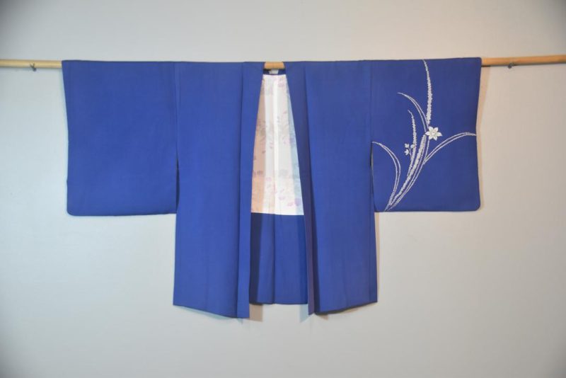 Blue Orchid Vintage Silk Haori Jacket - Image 5