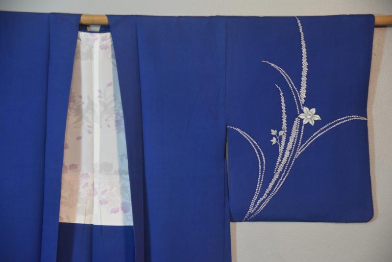 Blue Orchid Vintage Silk Haori Jacket - Image 6