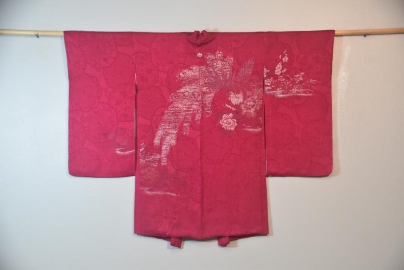 Cerise Peacock Vintage Silk Haori Jacket