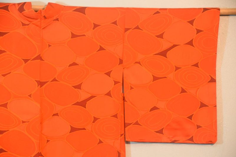 Orange Pebble Vintage Silk Haori Jacket - Image 3