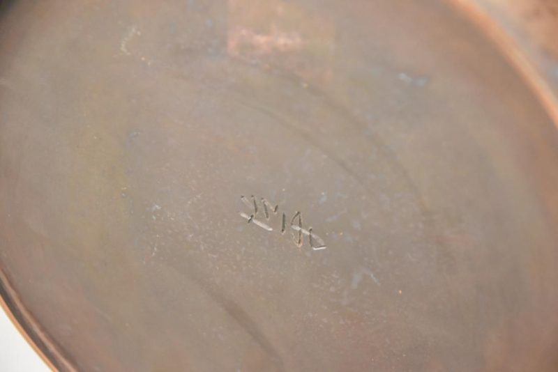 Hand Beaten Copper Vase decorated with Fish Width:220mm - Image 7