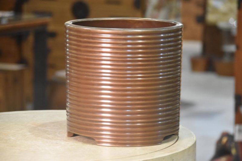 Japanese Bronze Hibachi UrnWidth:240mm