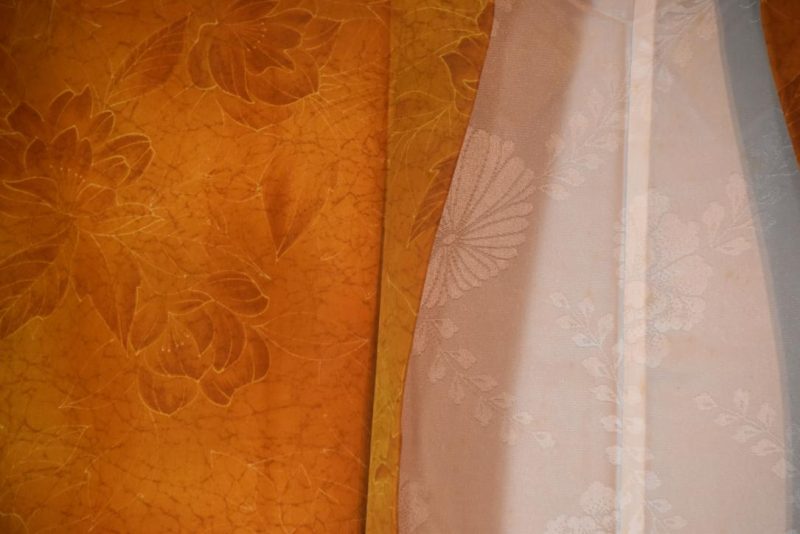 Bronze Floral Vintage Silk Haori Jacket - Image 3