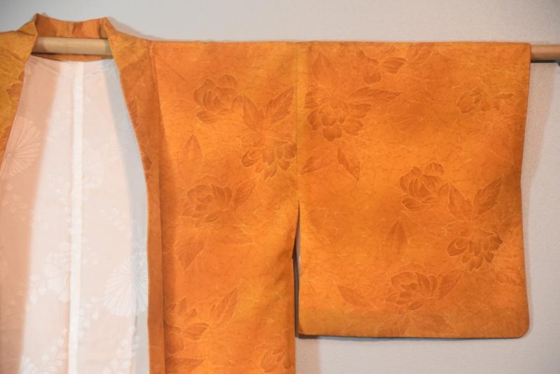 Bronze Floral Vintage Silk Haori Jacket - Image 8