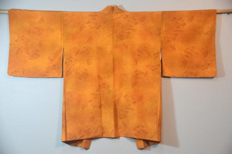 Bronze Floral Vintage Silk Haori Jacket - Image 4