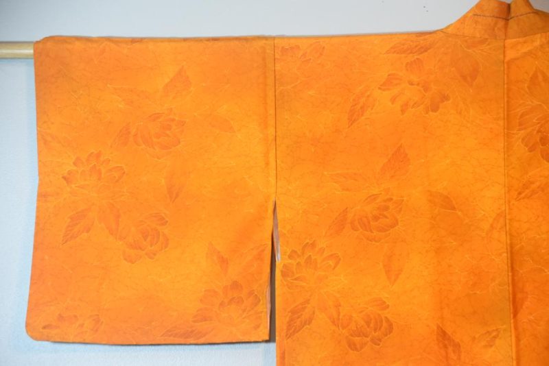 Bronze Floral Vintage Silk Haori Jacket - Image 5