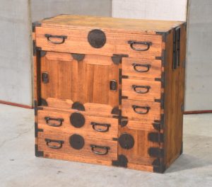 Meiji Period Tokyo Region Merchant Chest Width:790mm