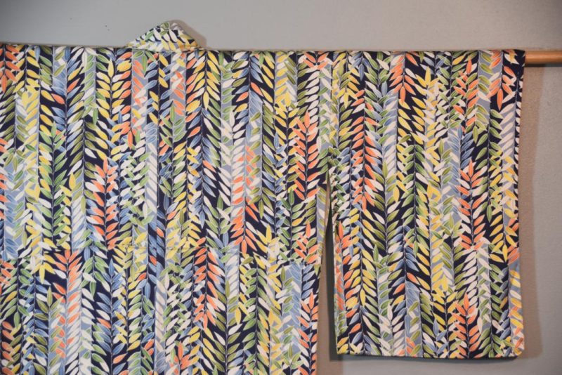 Colourful Leaves Soft Japanese Silk Kimono - Image 4