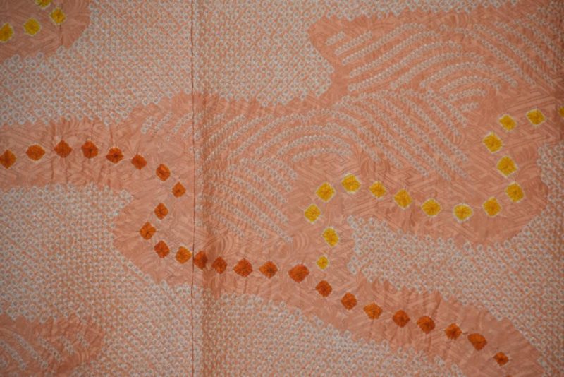 Peach Shibori Vintage Silk Haori Jacket - Image 2