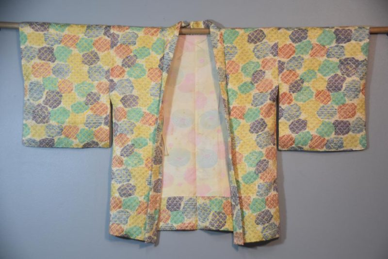 Festive Colours Shibori Vintage Silk Haori Jacket - Image 5