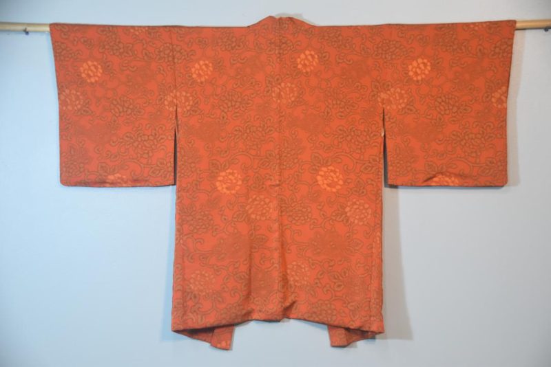 Burnt Orange Silk Haori Jacket - Image 5