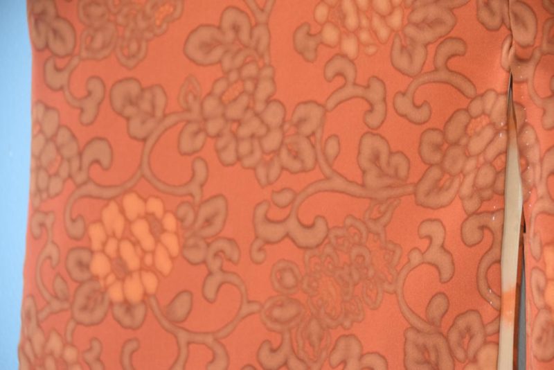 Burnt Orange Silk Haori Jacket - Image 3