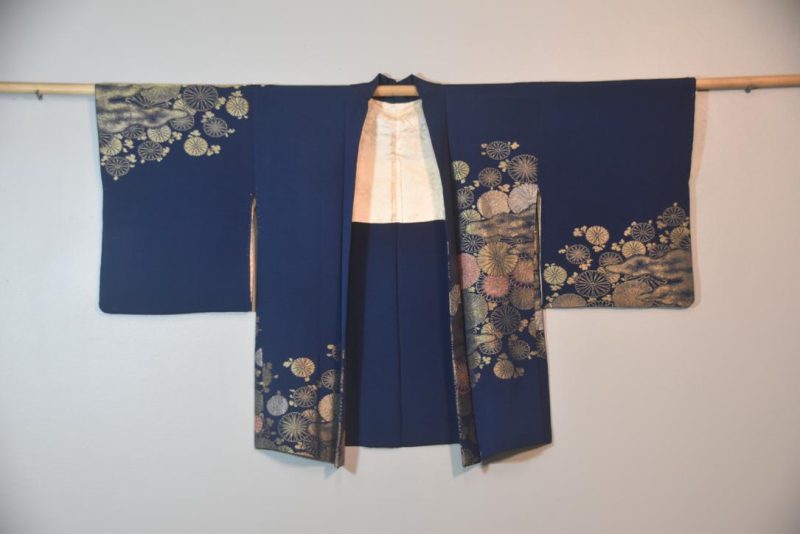Blue Metallic Silk Haori Jacket - Image 6