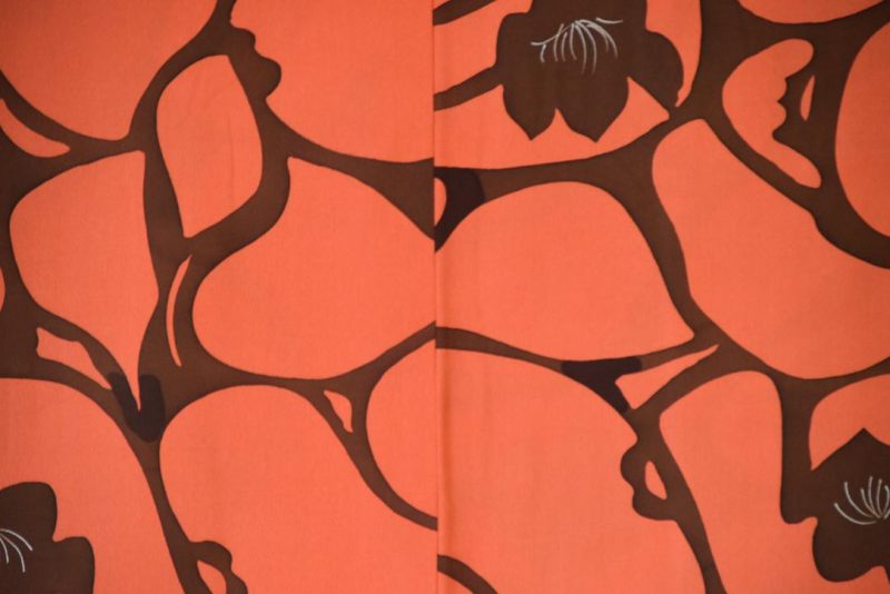 Abstract Floral Vintage Silk Haori Jacket - Image 3