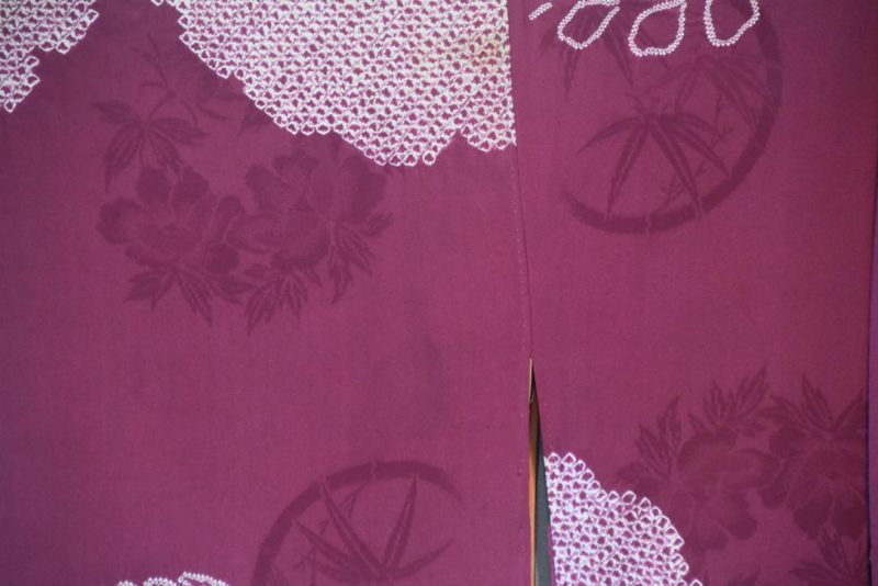 Maroon Tie Dyed Silk Haori Jacket - Image 7