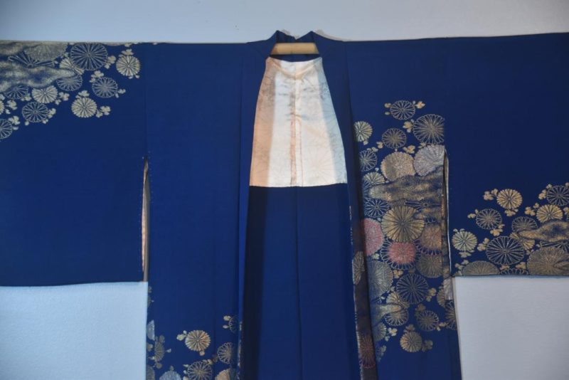 Blue Metallic Silk Haori Jacket - Image 4