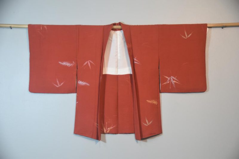 Rusty Caramel Vintage Silk Haori Jacket - Image 6