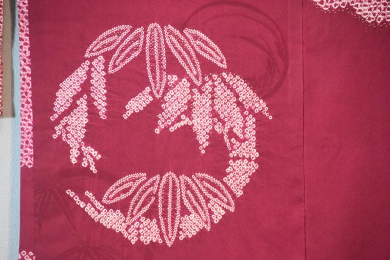 Maroon Tie Dyed Silk Haori Jacket - Image 2