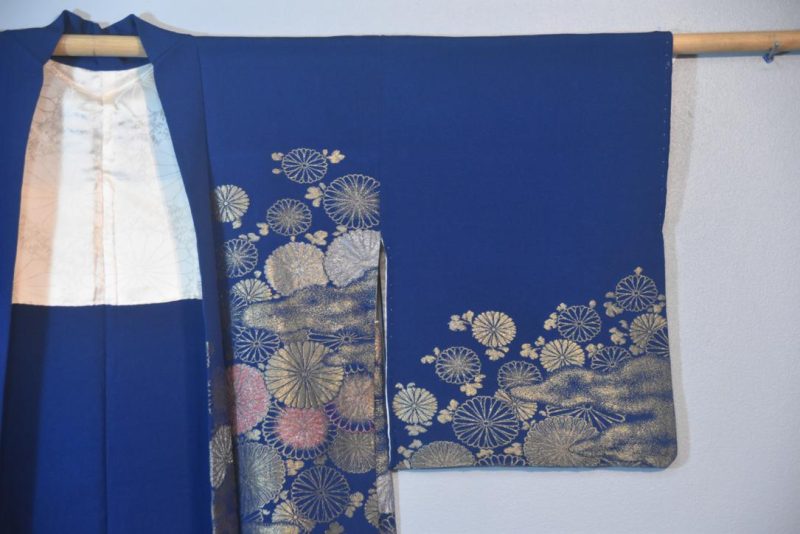 Blue Metallic Silk Haori Jacket - Image 5