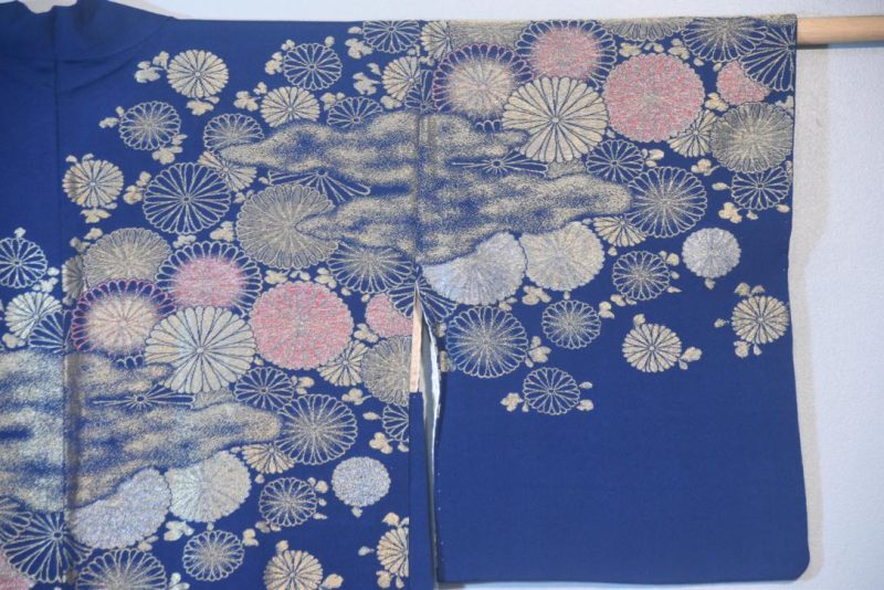 Blue Metallic Silk Haori Jacket - Image 3