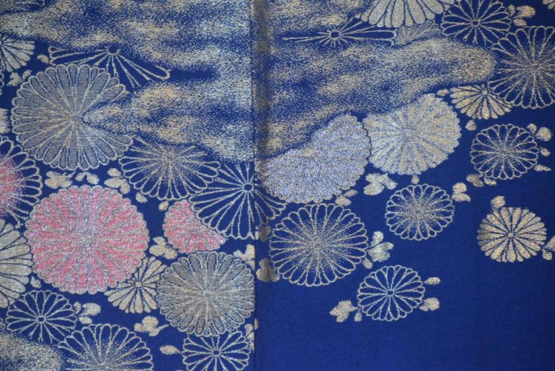 Blue Metallic Silk Haori Jacket - Image 2