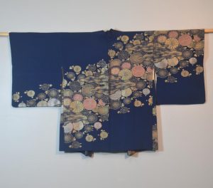 Blue Metallic Silk Haori Jacket