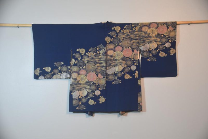 Blue Metallic Silk Haori Jacket