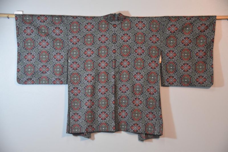 Vintage Silk Oshima Ikat Haori Jacket - Image 7