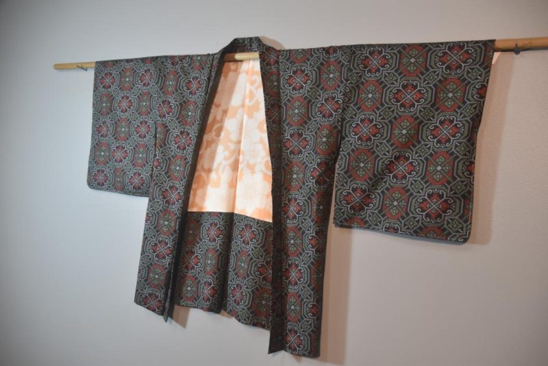 Vintage Silk Oshima Ikat Haori Jacket - Image 3