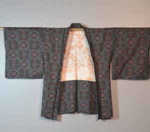 Vintage Silk Oshima Ikat Haori Jacket